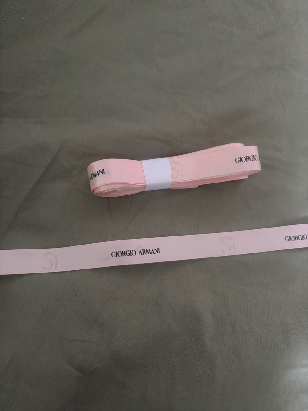 Giorgio Armani Pale Pink Branded Satin Ribbon (Si logo)